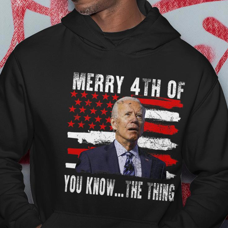 Funny Biden Confused Merry Happy 4Th Of You KnowThe Thing Flag Design Hoodie Unique Gifts