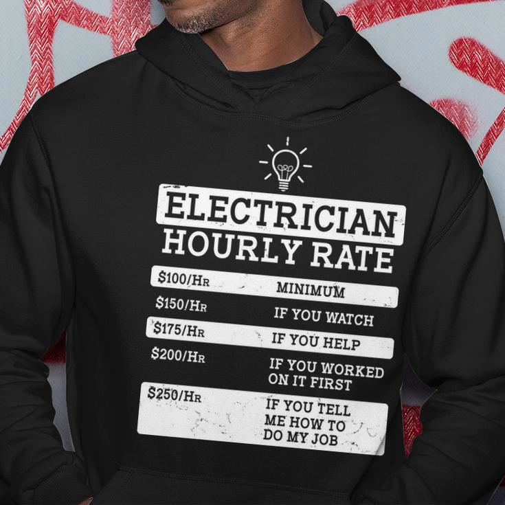 Funny Electrician Hourly Rate List Hoodie Unique Gifts