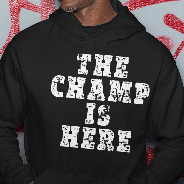 Funny Fantasy Football The Champ Is Here Tshirt Hoodie Unique Gifts