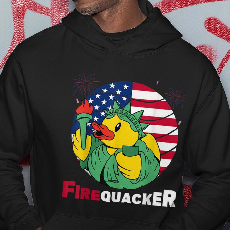 Funny Fourth Of July Usa Patriotic Firecracker Rubber Duck Funny Gift Hoodie Unique Gifts