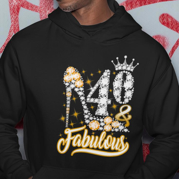 Funny Gift 40 Fabulous 40 Years Gift 40Th Birthday Diamond Crown Shoes Gift Hoodie Unique Gifts
