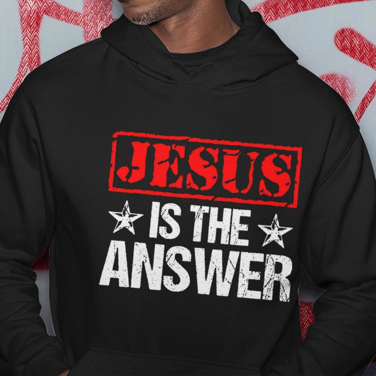 Funny Jesus Is The Answer Christian Faith Hoodie Unique Gifts