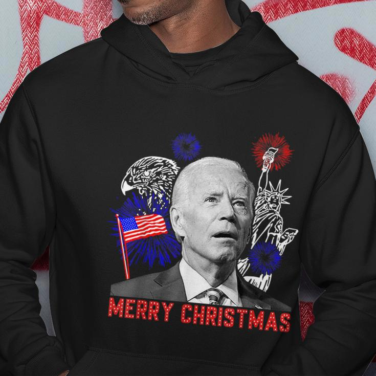 Funny Joe Biden Happy Christmas In July Usa Flag V3 Hoodie Unique Gifts