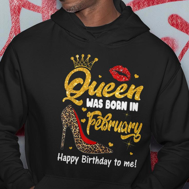 Funny Queen Was Born In February Happy Birthday To Me Leopard Shoe Gift Hoodie Unique Gifts