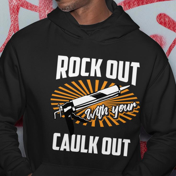 Funny Rock Out With Your Caulk Out Construction Worker Gift Funny Gift Hoodie Personalized Gifts