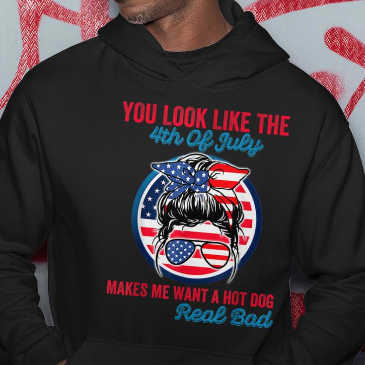 Funny You Look Like The 4Th Of July Makes Me Want A Hot Dog V2 Hoodie Unique Gifts