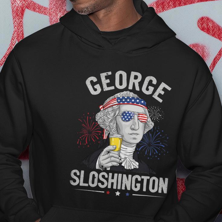 George Sloshington Washington Funny 4Th Of July Usa American Hoodie Unique Gifts