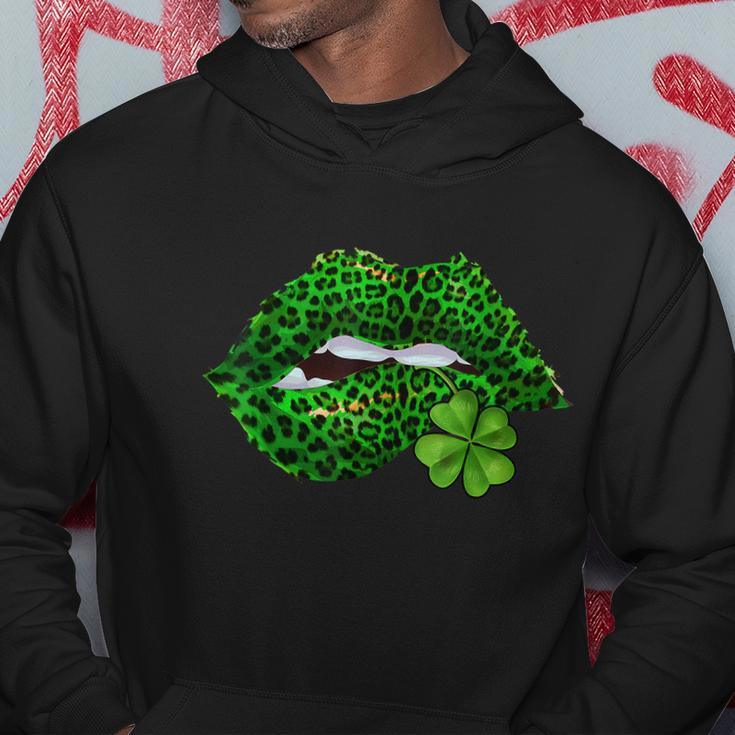 Green Lips Sexy Irish Leopard Shamrock St Patricks Day Men Hoodie Personalized Gifts