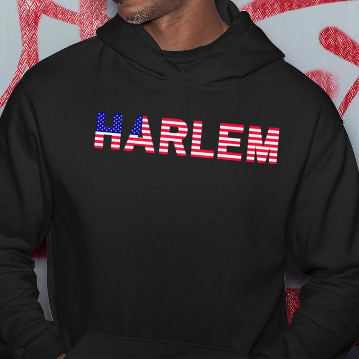 Harlem Texted Based _ American Flag Design Hoodie Unique Gifts