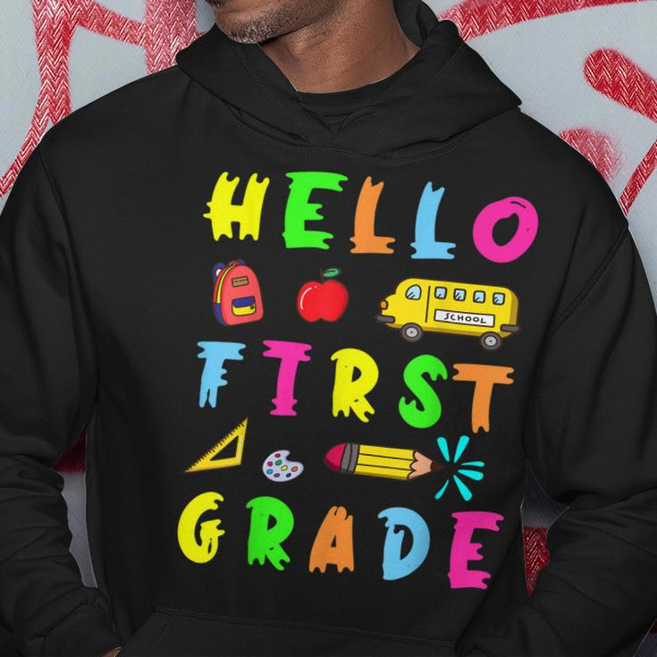 Hello Miss First Grade Back To School Teachers Kida Hoodie Funny Gifts