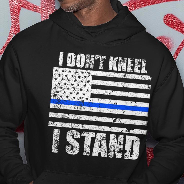 I Dont Kneel I Stand Usa Blue Line Flag Hoodie Unique Gifts