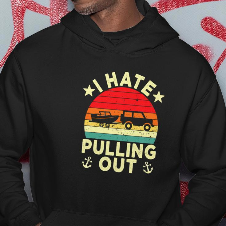 I Hate Pulling Out Retro Boating Boat Captain Funny Boat Hoodie Unique Gifts