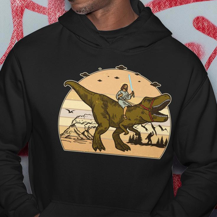 Jesus Riding T-Rex Dinosaur Funny Vintage Hoodie Unique Gifts