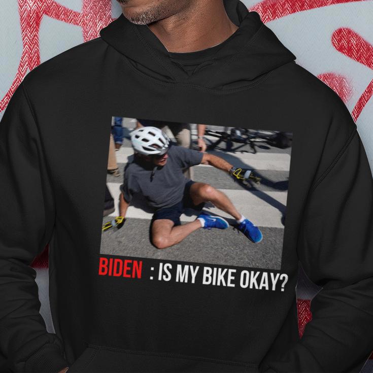 Joe Biden Falls Off His Bike Funny Biden Bike Hoodie Unique Gifts