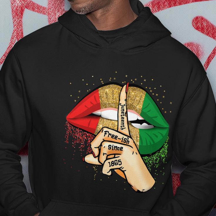 Juneteenth Free Ish Since 1865 Lips African Melanin Girl Hoodie Unique Gifts