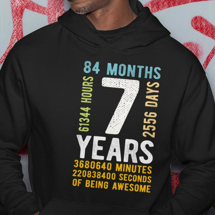 Kids 7Th Birthday Gift 7 Years Old Vintage Retro 84 Months Hoodie Unique Gifts