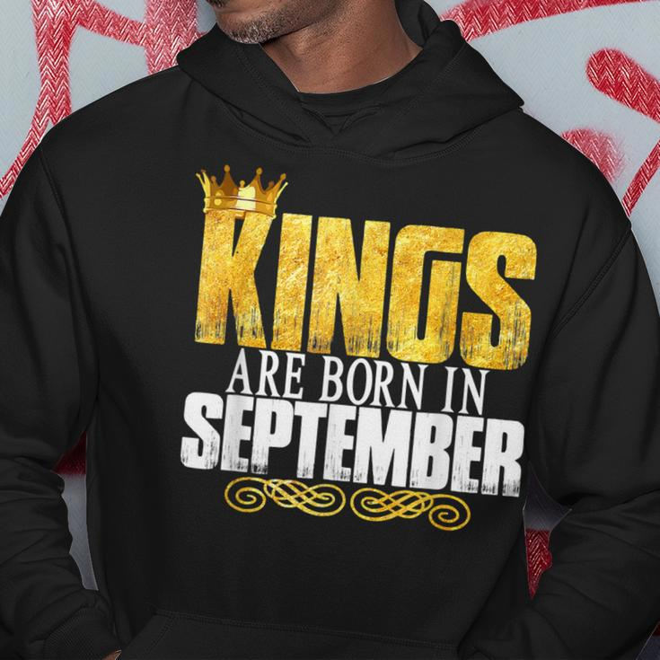 Kings Are Born In September Birthday Men Hoodie Personalized Gifts