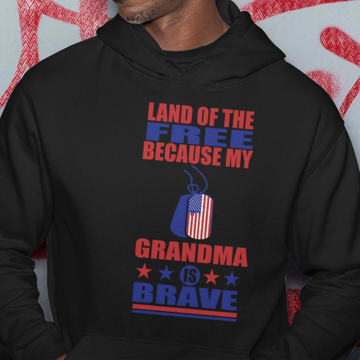 Land Of The Free Because My Grandma Is Brave 4Th Of July Hoodie Unique Gifts