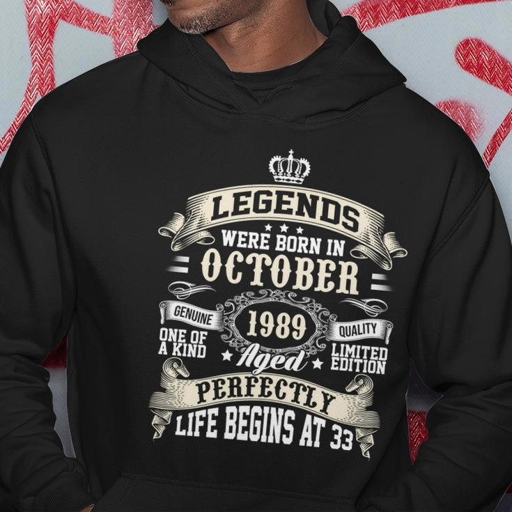 Legends Were Born In October 1989 Vintage 33Rd Birthday Gift For Men & Women Hoodie Unique Gifts