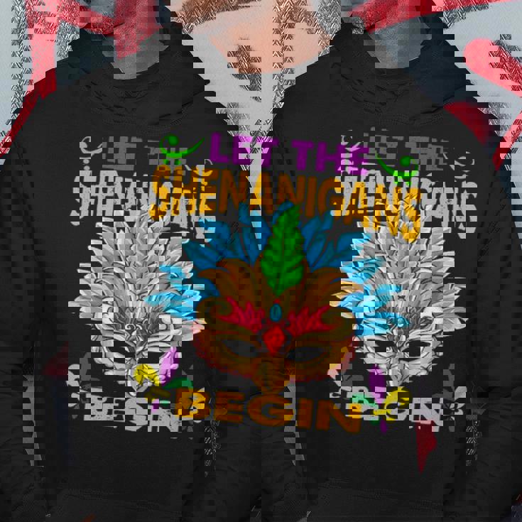Let The Shenanigans Begin Mardi Gras Mask Costume Hoodie Personalized Gifts