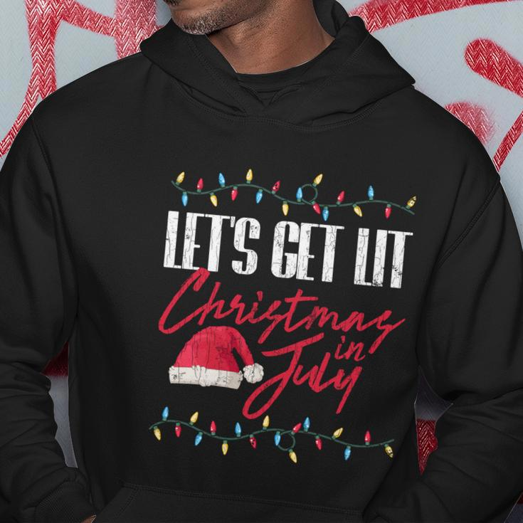Lets Get Lit Funny Christmas In July Graphic Cute Gift Hoodie Unique Gifts