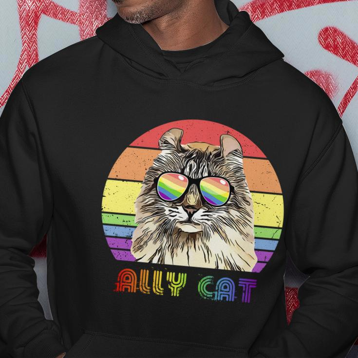 Lgbtq Ally Cat Rainbow Gay Pride Flag Lgbt Funny Gift Hoodie Unique Gifts