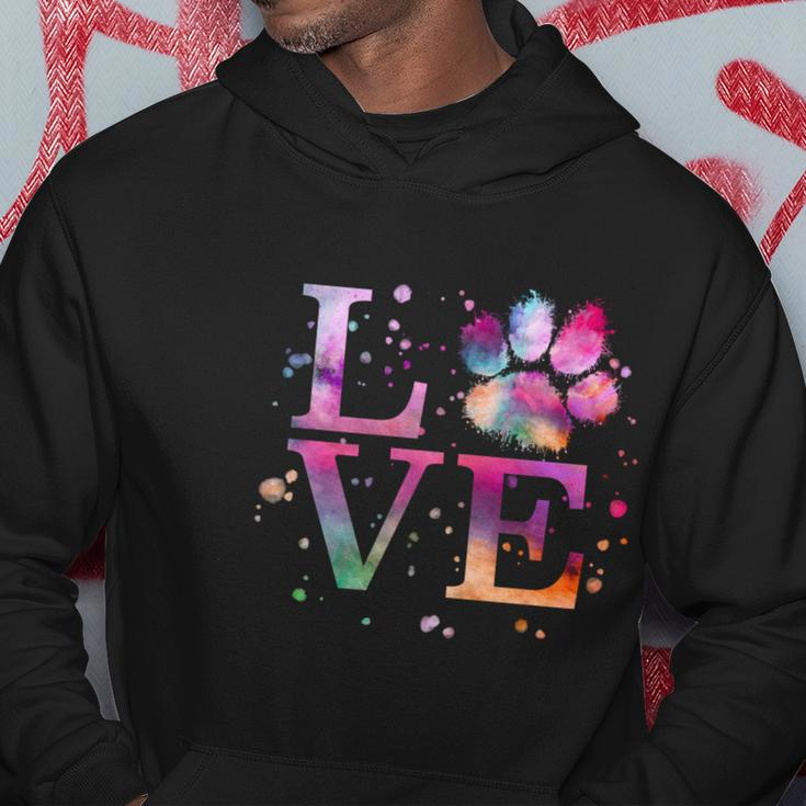 Love Dog Paw Print Colorful National Animal Shelter Week Gift Hoodie Unique Gifts