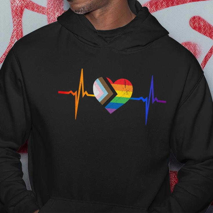 Lovely Lgbt Gay Pride Heartbeat Lesbian Gays Love Vintage Gift Hoodie Unique Gifts