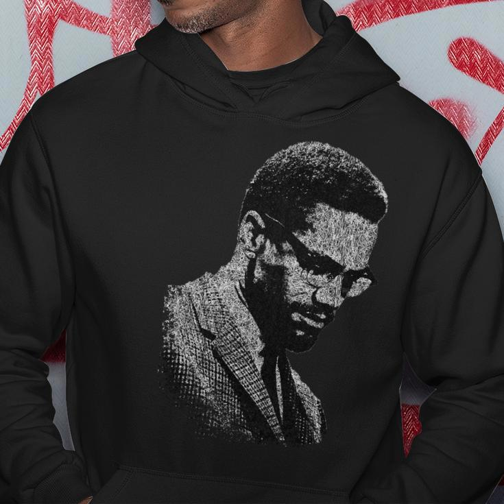Malcolm X Black And White Portrait Hoodie Unique Gifts