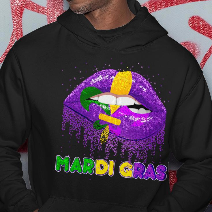 Mardi Gras Sparkle Lips Hoodie Personalized Gifts