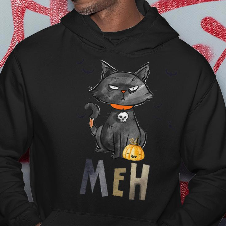Meh Cat Black Funny For Women Funny Halloween Hoodie Funny Gifts