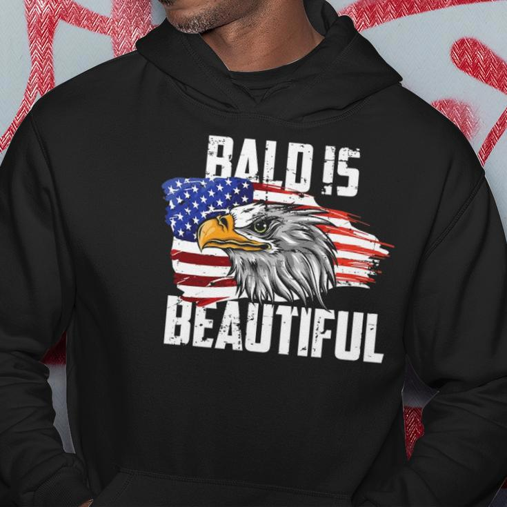 Mens Bald Is Beautiful July 4Th Eagle Patriotic American Vintage Hoodie Unique Gifts