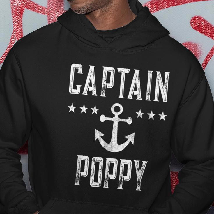 Mens Vintage Captain Poppy Personalized Family Cruise Boating Hoodie Unique Gifts
