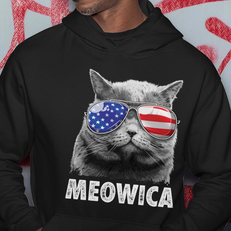 Meowica Cat 4Th Of July Merica Men Women Usa American Flag Hoodie Unique Gifts