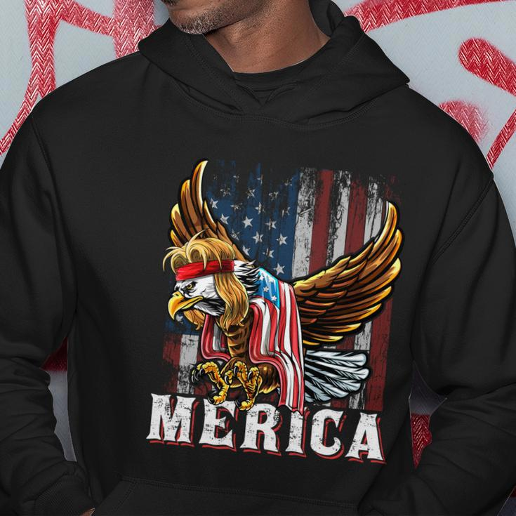 Merica Bald Eagle Mullet 4Th Of July American Flag Patriotic Meaningful Gift Hoodie Unique Gifts