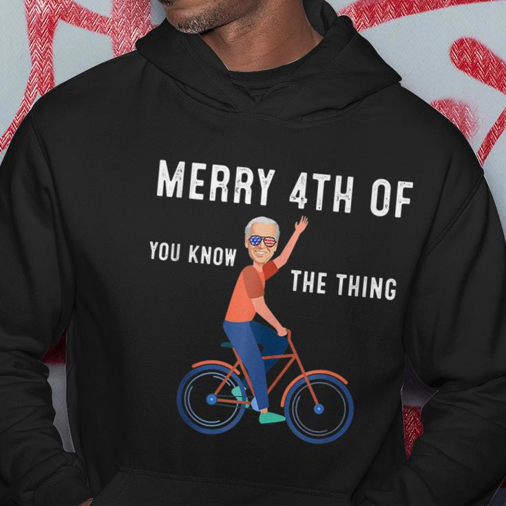 Merry 4Th Of July Biden Bike Bicycle Falls Off Anti Biden V9 Hoodie Unique Gifts
