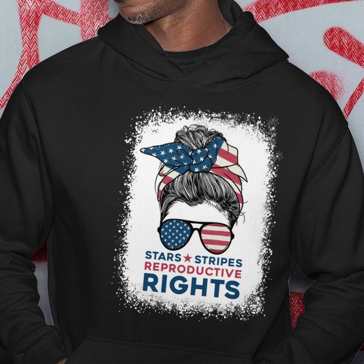 Messy Bun American Flag Stars Stripes Reproductive Rights Gift V3 Hoodie Unique Gifts