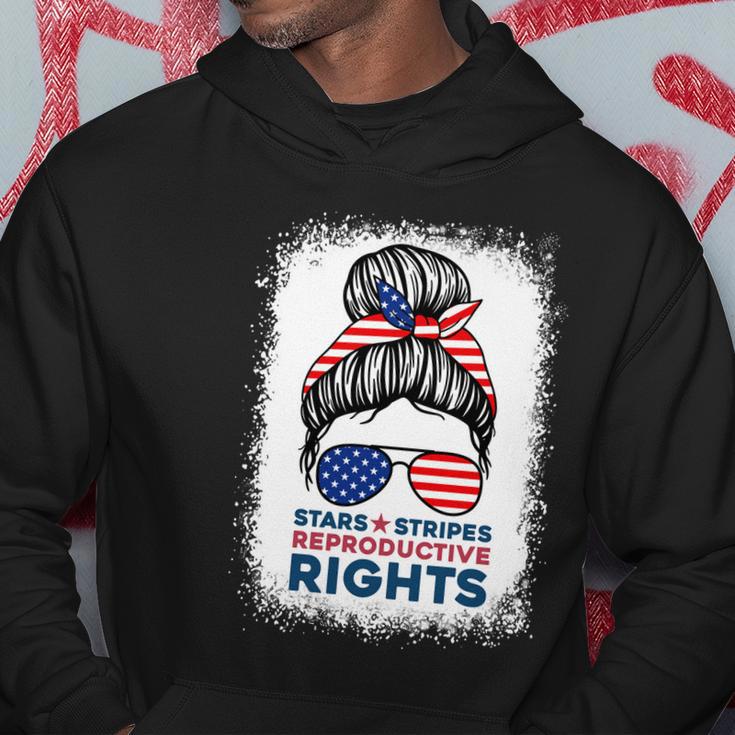 Messy Bun American Flag Stars Stripes Reproductive Rights Meaningful Gift V2 Hoodie Unique Gifts