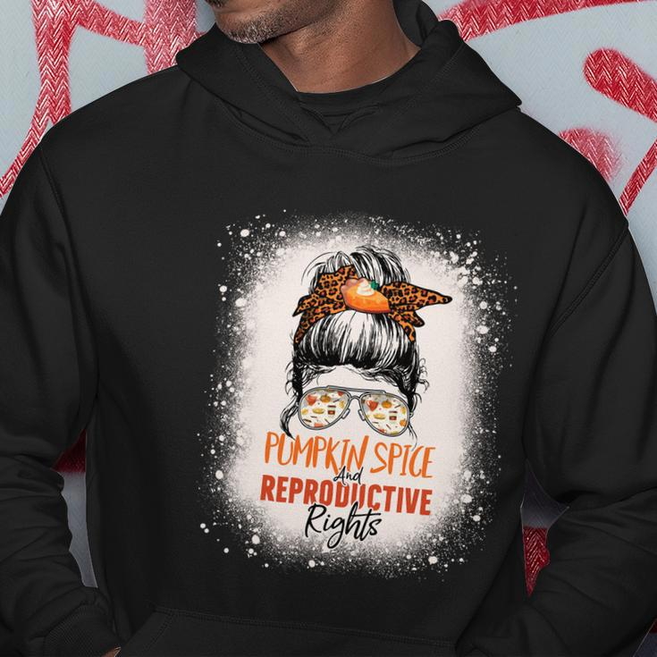 Messy Bun Bleached Pumpkin Spice And Reproductive Rights Cute Gift Hoodie Personalized Gifts