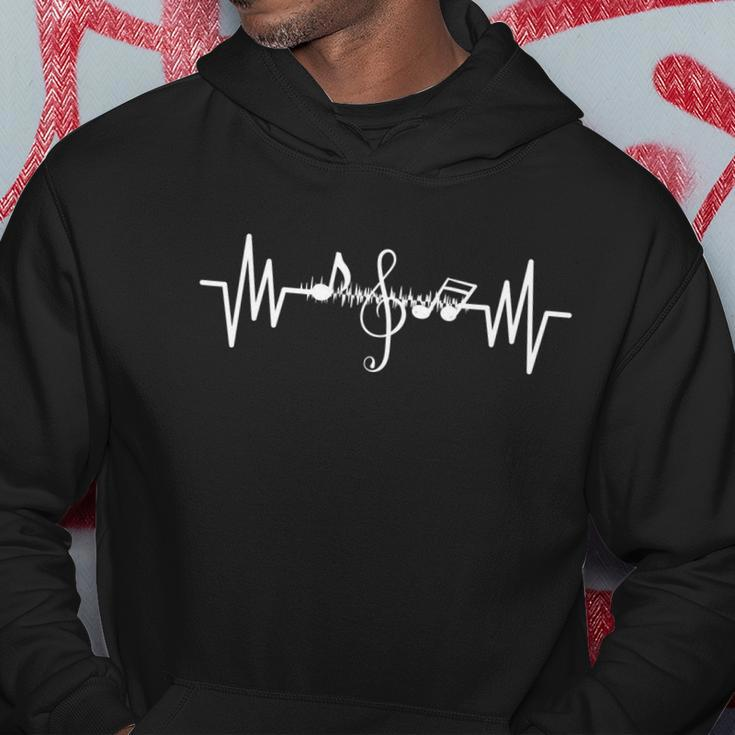 Music Frequency Heartbeat Pulse Treble Clef Musical Notes Hoodie Unique Gifts
