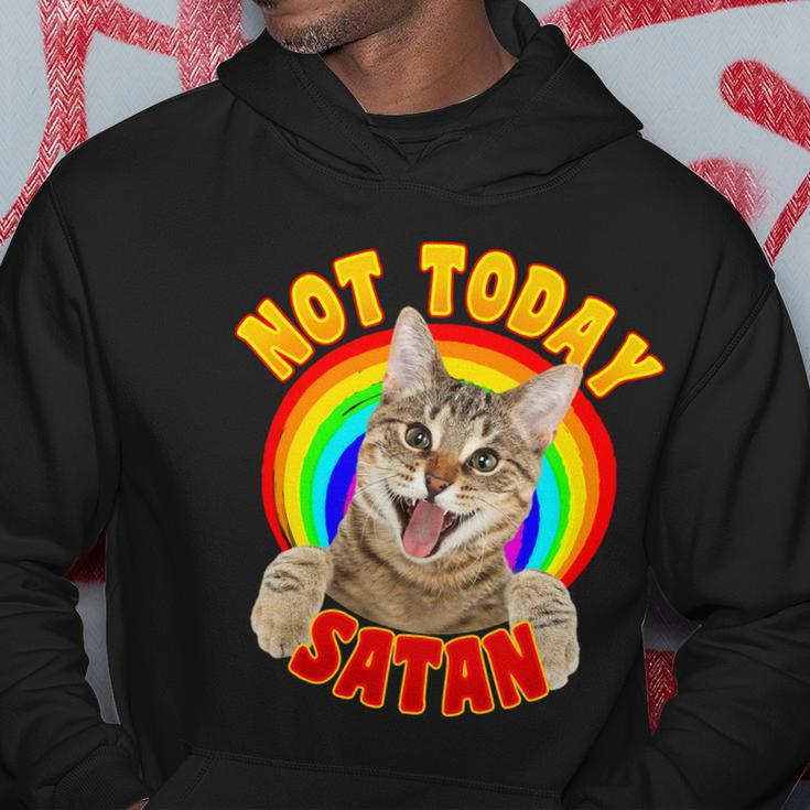 Not Today Satan Funny Cat Rainbow Hoodie Unique Gifts