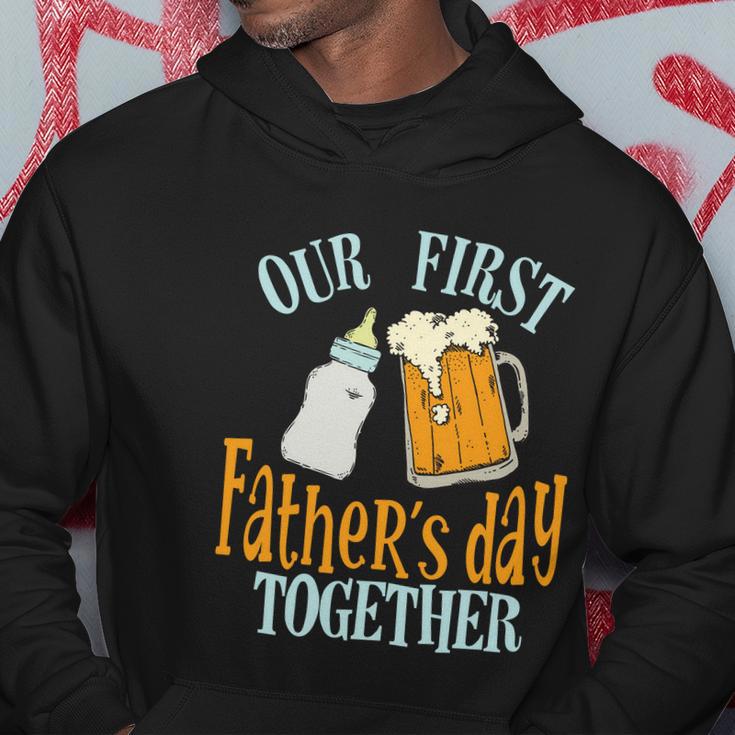 Our First Fathers Day Together Dad And Son Daughter Hoodie Unique Gifts