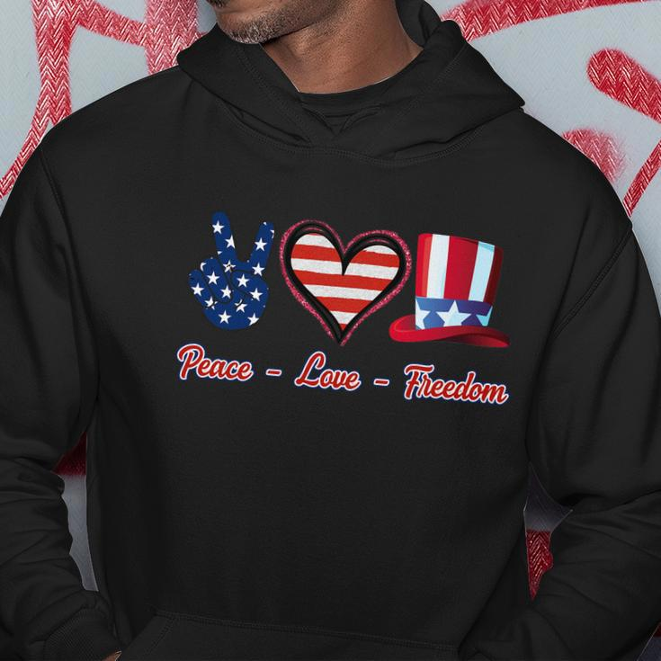 Peace Love Freedom Flag Usa 4Th Of July Hoodie Unique Gifts