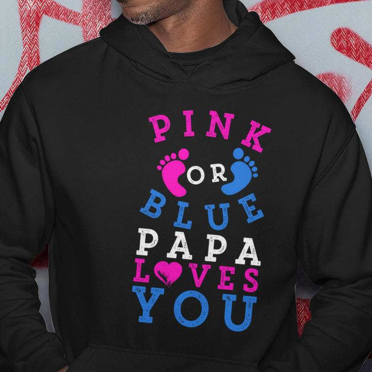 Pink Or Blue Papa Loves You Gift Gender Reveal Great Gift Hoodie Unique Gifts