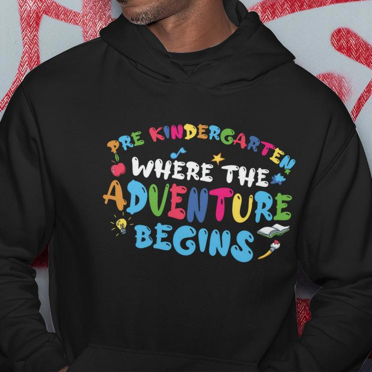 Prek Where The Adventure Begins Back To School First Day Of School Hoodie Unique Gifts