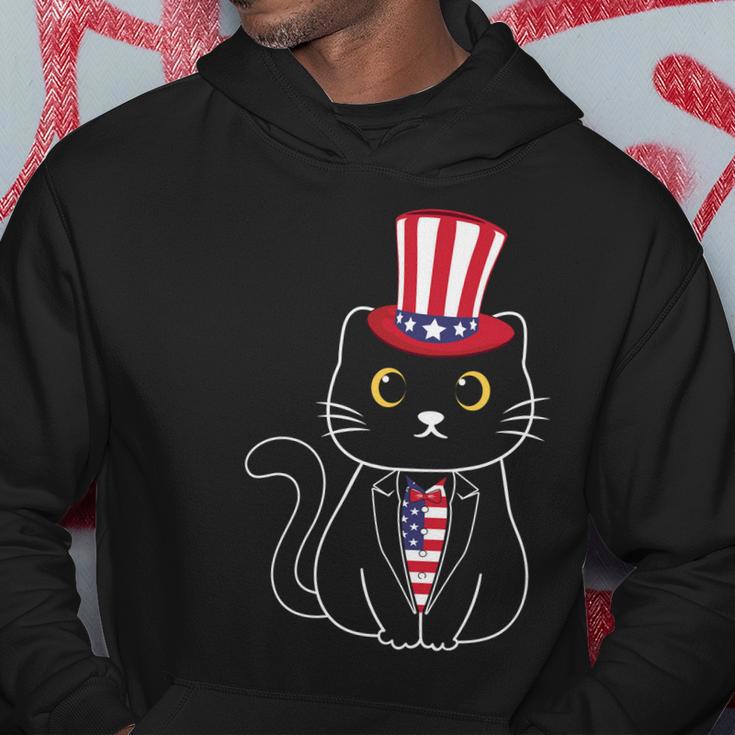 Proud American Cat Graphic 4Th Of July Plus Size Shirt For Family Girl Boy Hoodie Unique Gifts