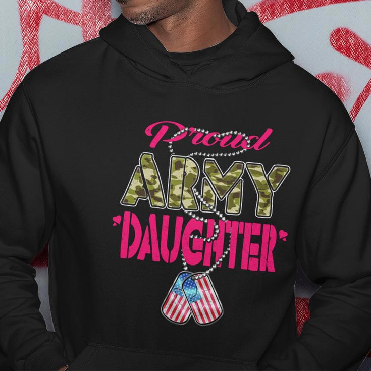 Proud Army Daughter Us Flag Gift Camo Dog Tags Military Child Gift Hoodie Unique Gifts