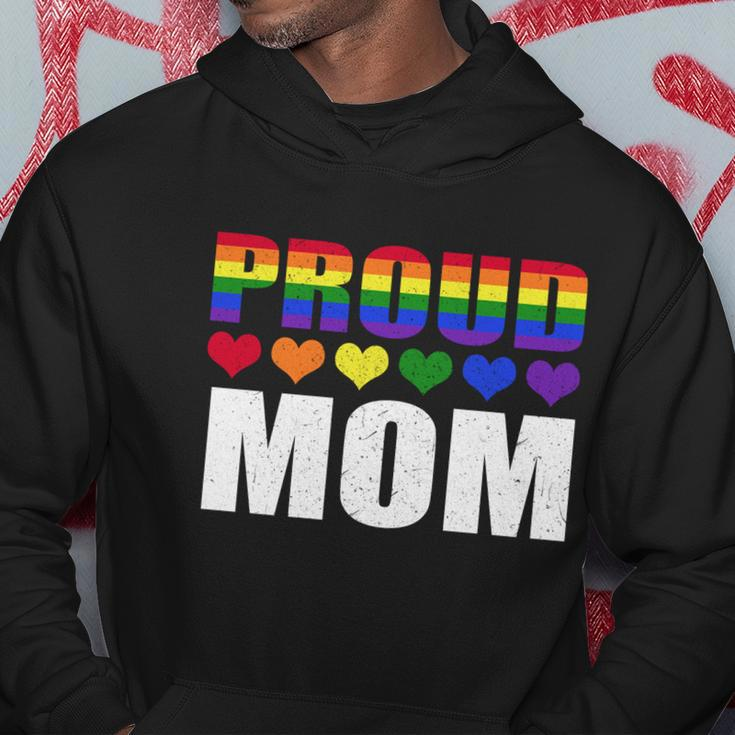 Proud Mom Lgbtmeaningful Giftq Gay Pride Ally Lgbt Parent Rainbow Heart Gift Hoodie Unique Gifts