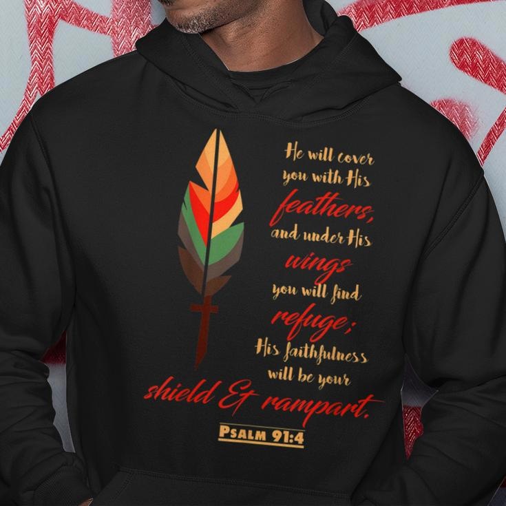 Psalm 914 Under His Wingsrefuge Double Sided Design Hoodie Personalized Gifts