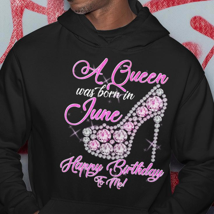 A Queen Was Born In June Fancy Birthday Men Hoodie Personalized Gifts